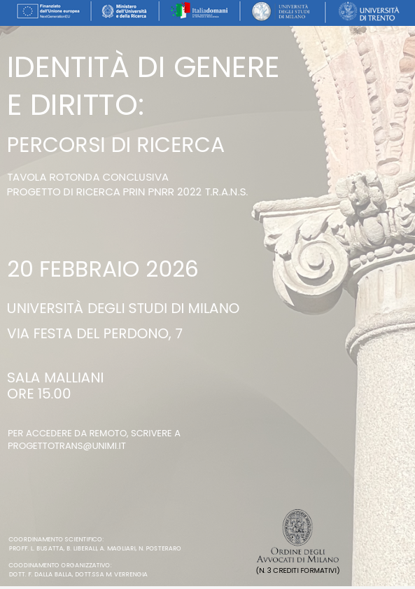 Identità di genere e diritto: percorsi di ricerca